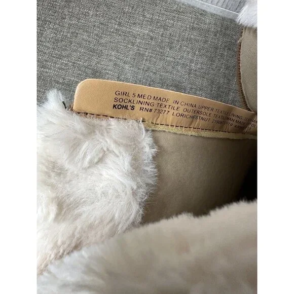 SO Womens Boots Size 5 Chestnut Brown Lori Style Winter Faux Fur Trim Winter - Picture 7 of 8